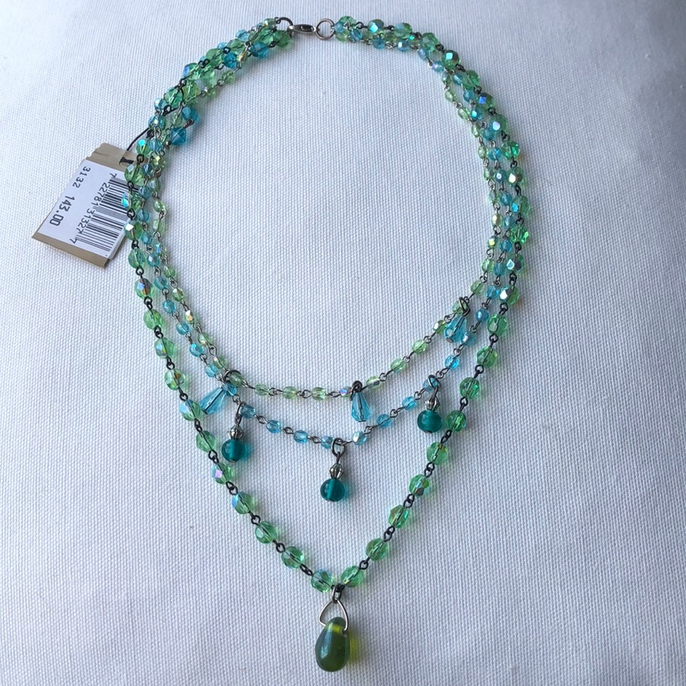 Turquoise/green layered necklace